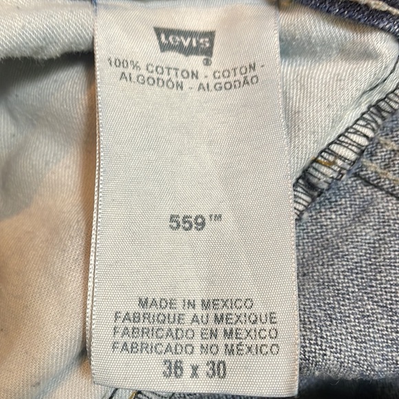 Levi’s 559 36 x 30 Mens Blue Jeans Pockets 100% Cotton - Picture 13 of 14